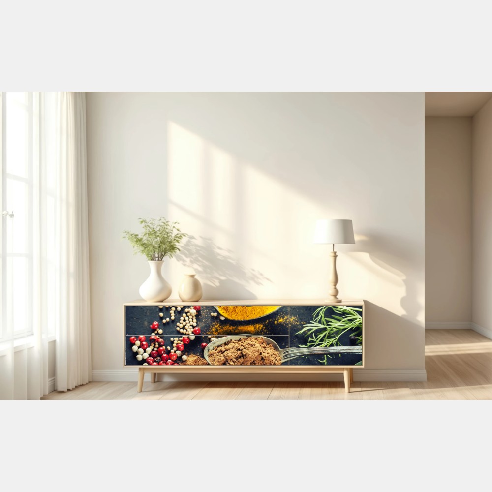 Repositionierbarer Aufkleber komposition aus gewürzen und kräutern – Wallnifity® Repositionierbarer Aufkleber komposition aus gewürzen und kräutern – Wallnifity®