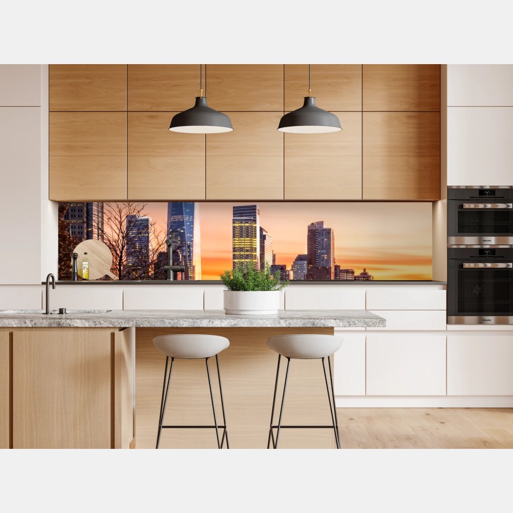 Repositionierbarer Aufkleber Lower Manhattan bei sonnenuntergang – Wallnifity® Repositionierbarer Aufkleber Lower Manhattan bei sonnenuntergang – Wallnifity®