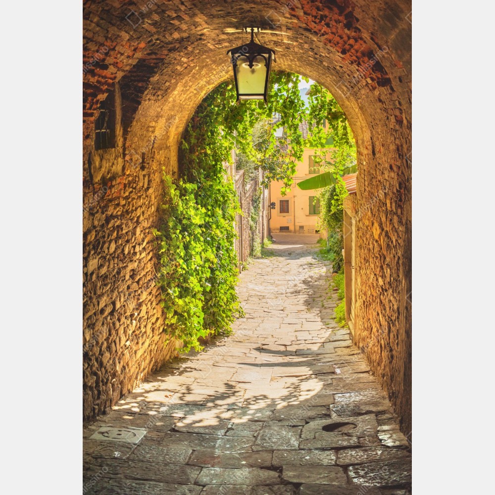 Repositionierbarer Aufkleber sonnige gasse in der Toskana – Wallnifity® Repositionierbarer Aufkleber sonnige gasse in der Toskana – Wallnifity®
