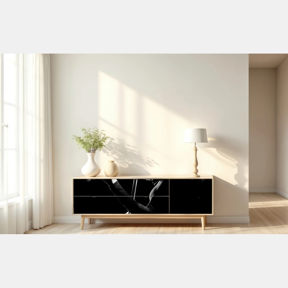 Repositionierbarer Aufkleber elegante geigerin silhouette – Wallnifity® Repositionierbarer Aufkleber elegante geigerin silhouette – Wallnifity®