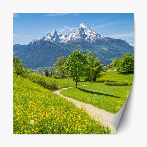Repositionierbarer Aufkleber tropischer sonnenuntergang mit palmen – Wallnifity®