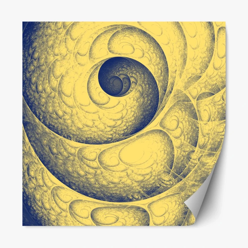 Repositionierbarer Aufkleber goldene spiralförmige fraktalstruktur – Wallnifity® Repositionierbarer Aufkleber goldene spiralförmige fraktalstruktur – Wallnifity®