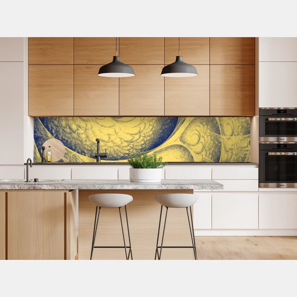 Repositionierbarer Aufkleber goldene spiralförmige fraktalstruktur – Wallnifity® Repositionierbarer Aufkleber goldene spiralförmige fraktalstruktur – Wallnifity®