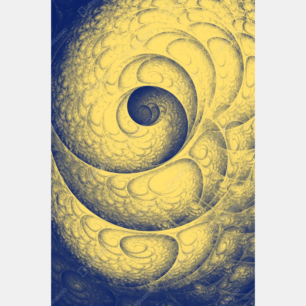 Repositionierbarer Aufkleber goldene spiralförmige fraktalstruktur – Wallnifity® Repositionierbarer Aufkleber goldene spiralförmige fraktalstruktur – Wallnifity®