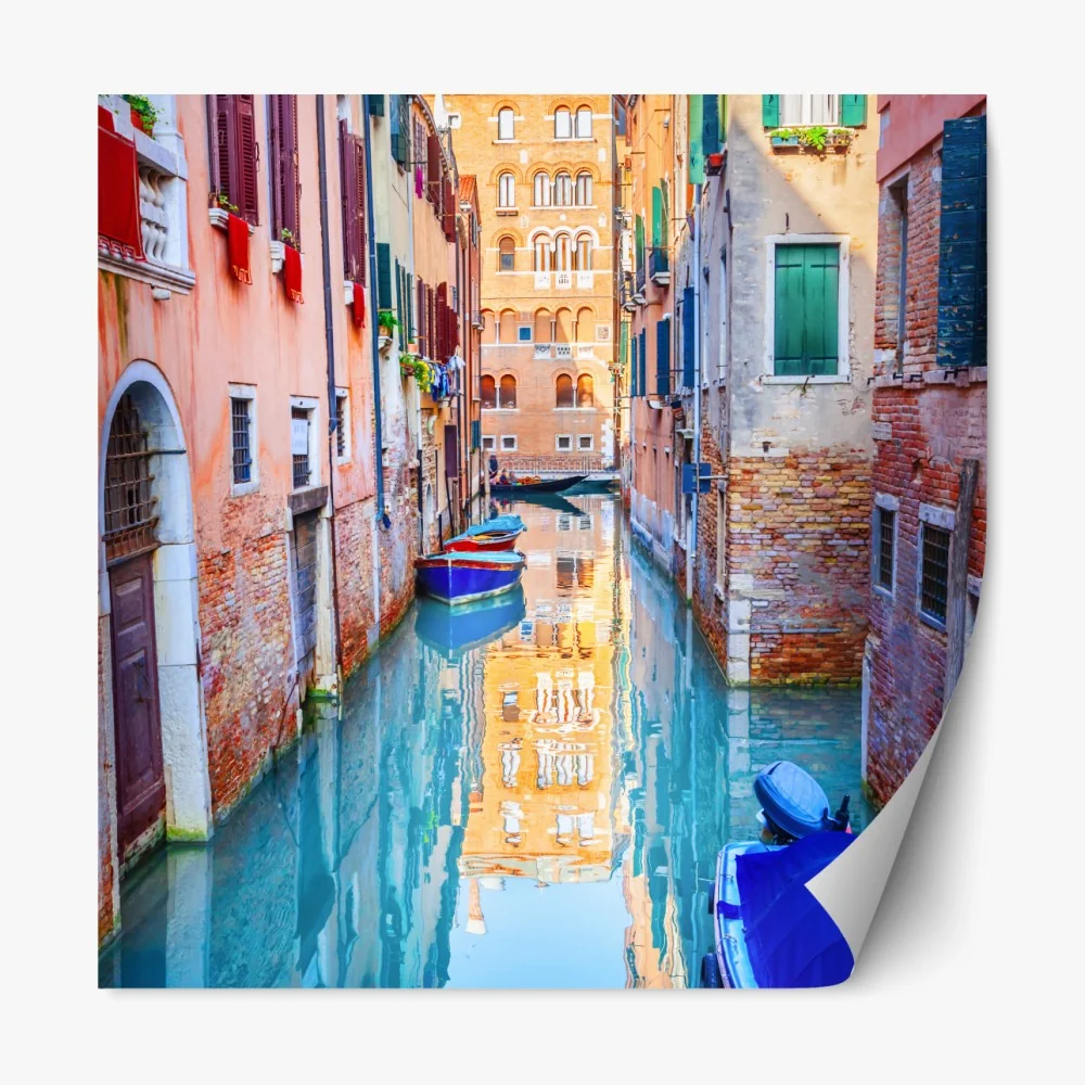Repositionierbarer Aufkleber Venedig kanal und spiegelungen – Wallnifity® Repositionierbarer Aufkleber Venedig kanal und spiegelungen – Wallnifity®