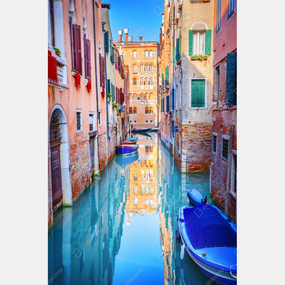 Repositionierbarer Aufkleber Venedig kanal und spiegelungen – Wallnifity® Repositionierbarer Aufkleber Venedig kanal und spiegelungen – Wallnifity®