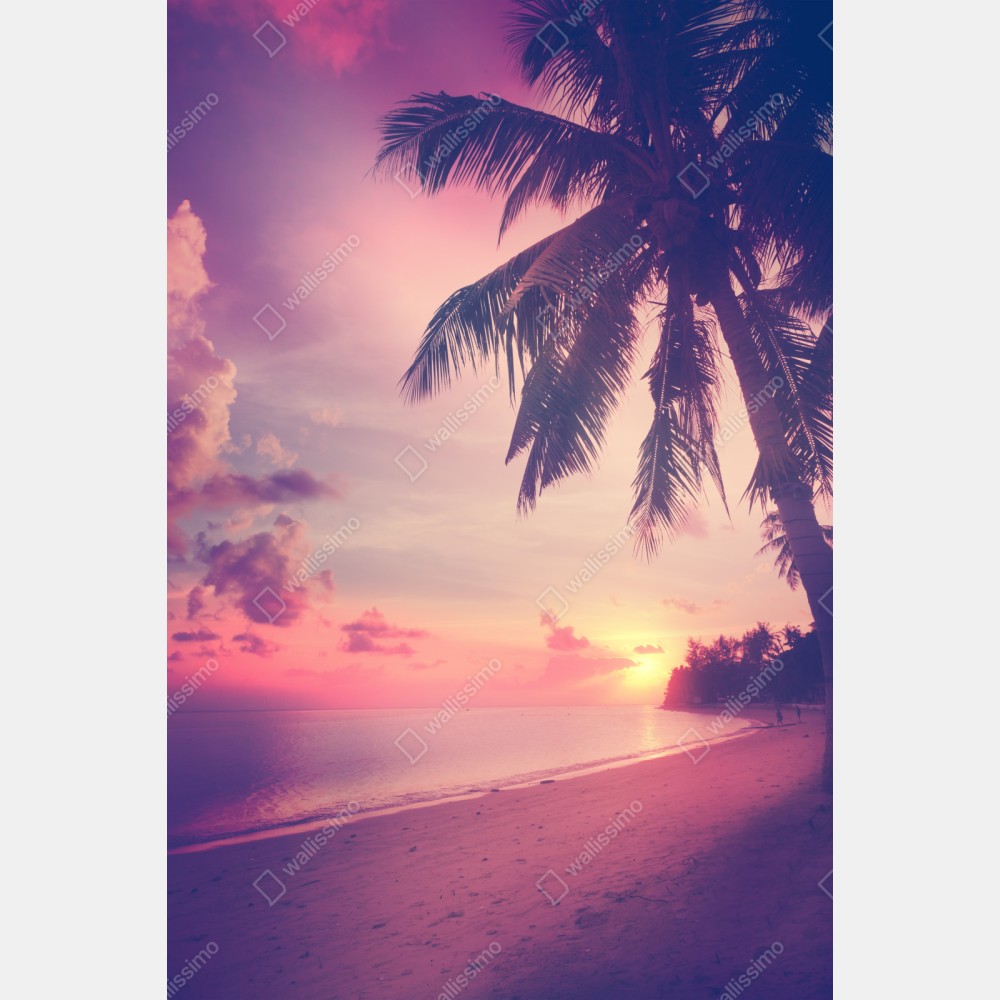 Repositionierbarer Aufkleber tropischer sonnenuntergang am strand – Wallnifity® Repositionierbarer Aufkleber tropischer sonnenuntergang am strand – Wallnifity®