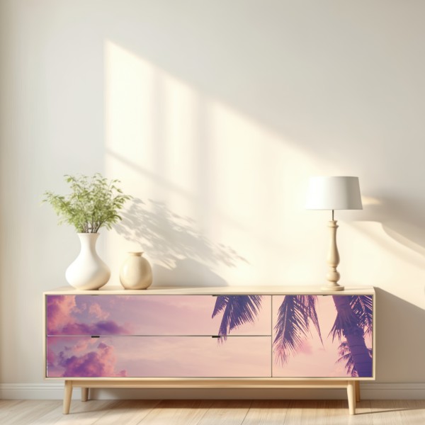 Repositionierbarer Aufkleber tropischer sonnenuntergang am strand – Wallnifity® Repositionierbarer Aufkleber tropischer sonnenuntergang am strand – Wallnifity®
