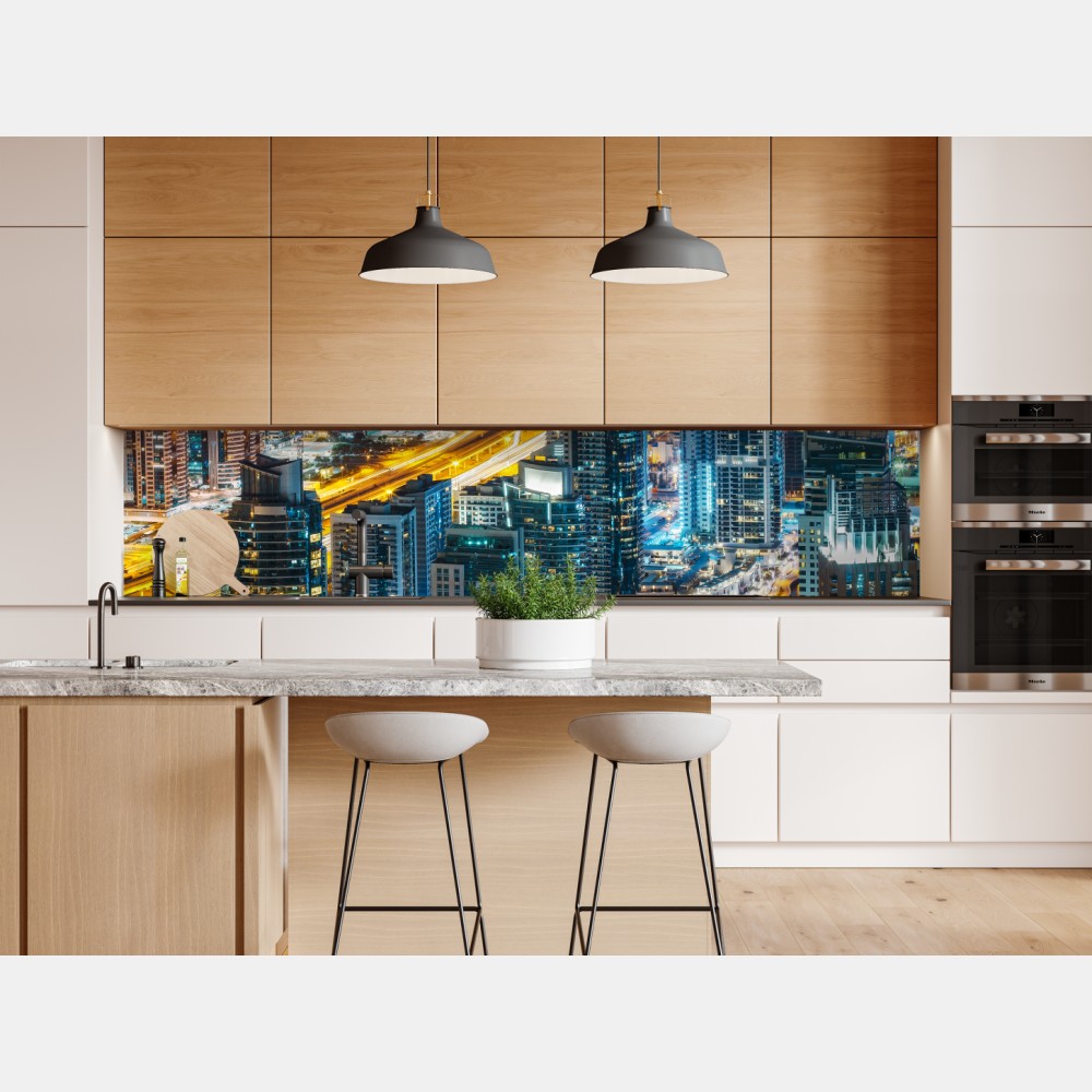 Repositionierbarer Aufkleber nächtliche skyline Dubai Marina – Wallnifity® Repositionierbarer Aufkleber nächtliche skyline Dubai Marina – Wallnifity®