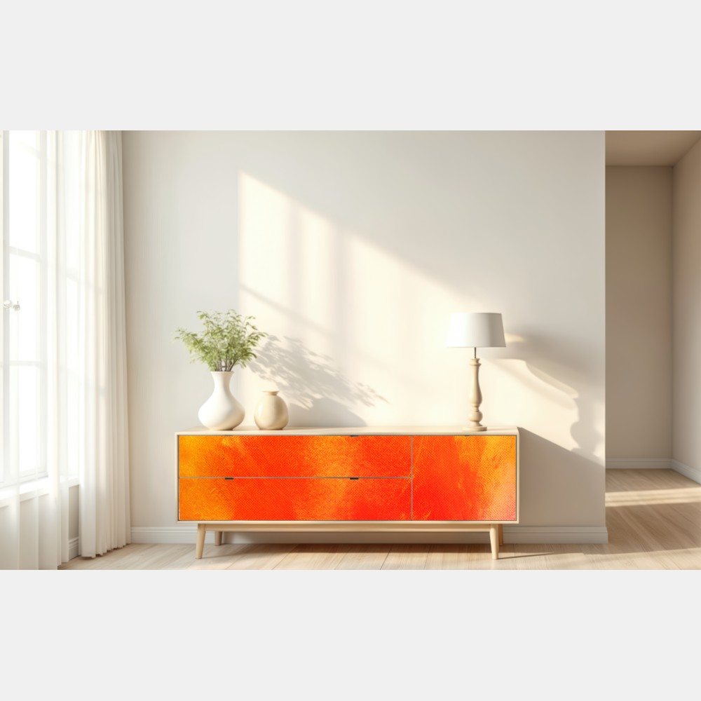 Repositionierbarer Aufkleber lebendiger oranger abstrakter verlauf – Wallnifity® Repositionierbarer Aufkleber lebendiger oranger abstrakter verlauf – Wallnifity®