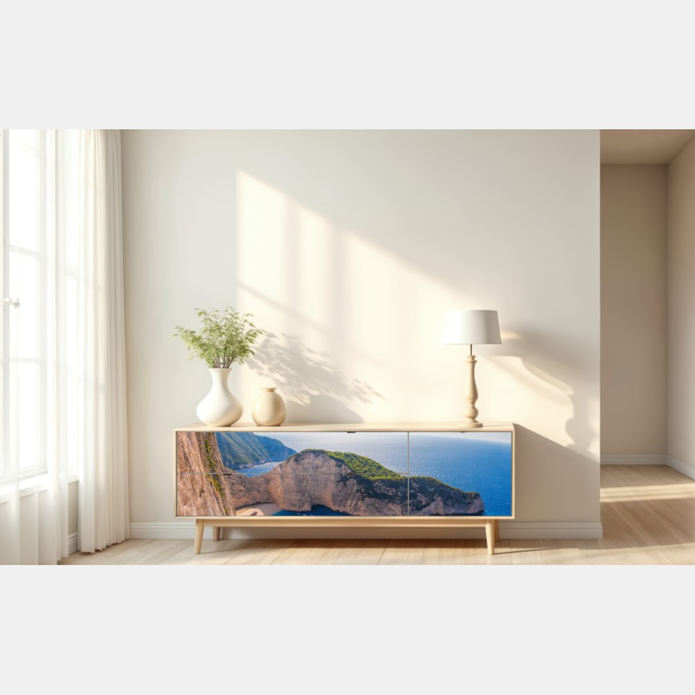 Repositionierbarer Aufkleber sonnenklippen am Navagio strand, Zakynthos – Wallnifity® Repositionierbarer Aufkleber sonnenklippen am Navagio strand, Zakynthos – Wallnifity®