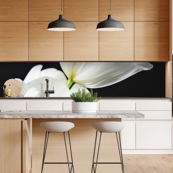 Repositionierbarer Aufkleber zarter löwenzahn in monochrom – Wallnifity®