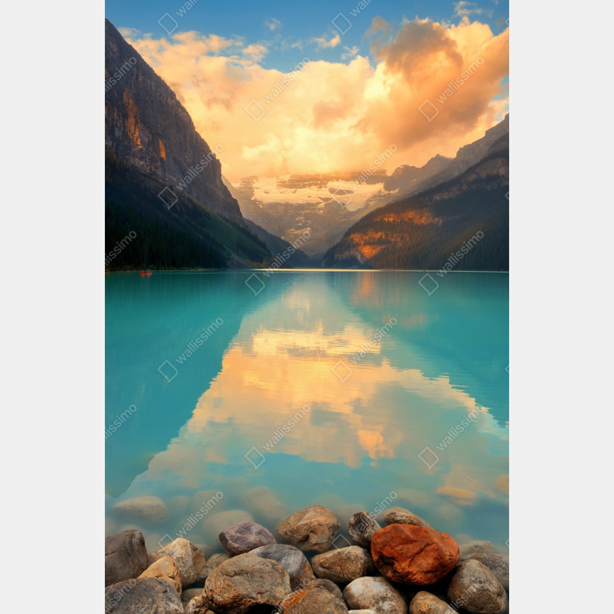 Repositionierbarer Aufkleber sonnenaufgang über Lake Louise, Banff – Wallnifity® Repositionierbarer Aufkleber sonnenaufgang über Lake Louise, Banff – Wallnifity®