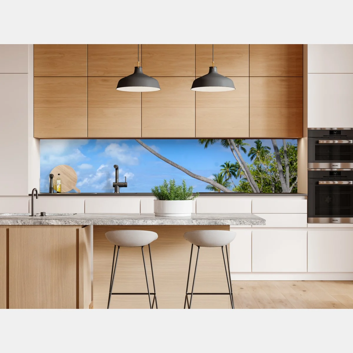 Repositionierbarer Aufkleber tropischer palmenstrand – Wallnifity® Repositionierbarer Aufkleber tropischer palmenstrand – Wallnifity®