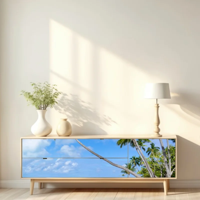 Repositionierbarer Aufkleber tropischer palmenstrand – Wallnifity® Repositionierbarer Aufkleber tropischer palmenstrand – Wallnifity®