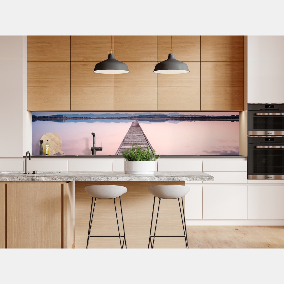 Repositionierbarer Aufkleber holzsteg zum horizont bei sonnenuntergang – Wallnifity® Repositionierbarer Aufkleber holzsteg zum horizont bei sonnenuntergang – Wallnifity®
