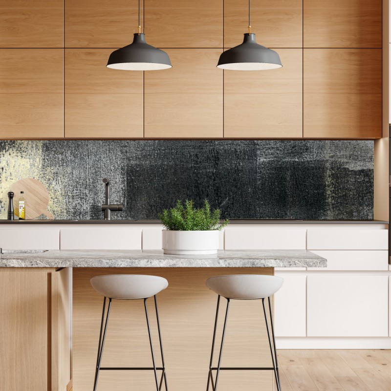 Repositionierbarer Aufkleber neblige waldreflexion – Wallnifity®
