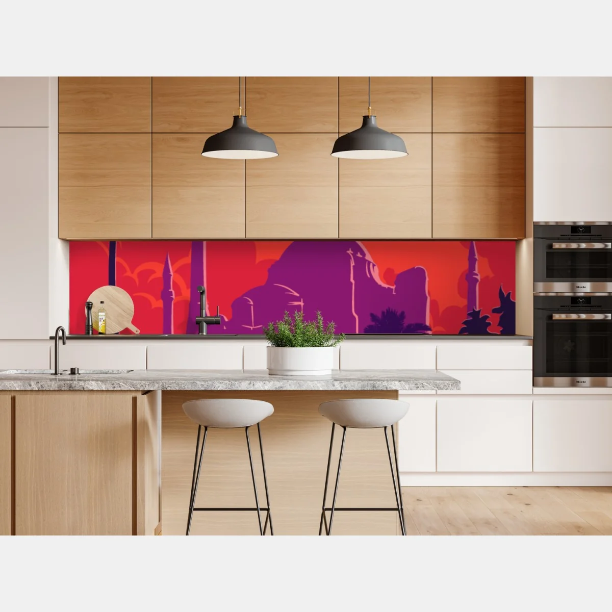 Repositionierbarer Aufkleber sonnenuntergang über Istanbul – Wallnifity® Repositionierbarer Aufkleber sonnenuntergang über Istanbul – Wallnifity®