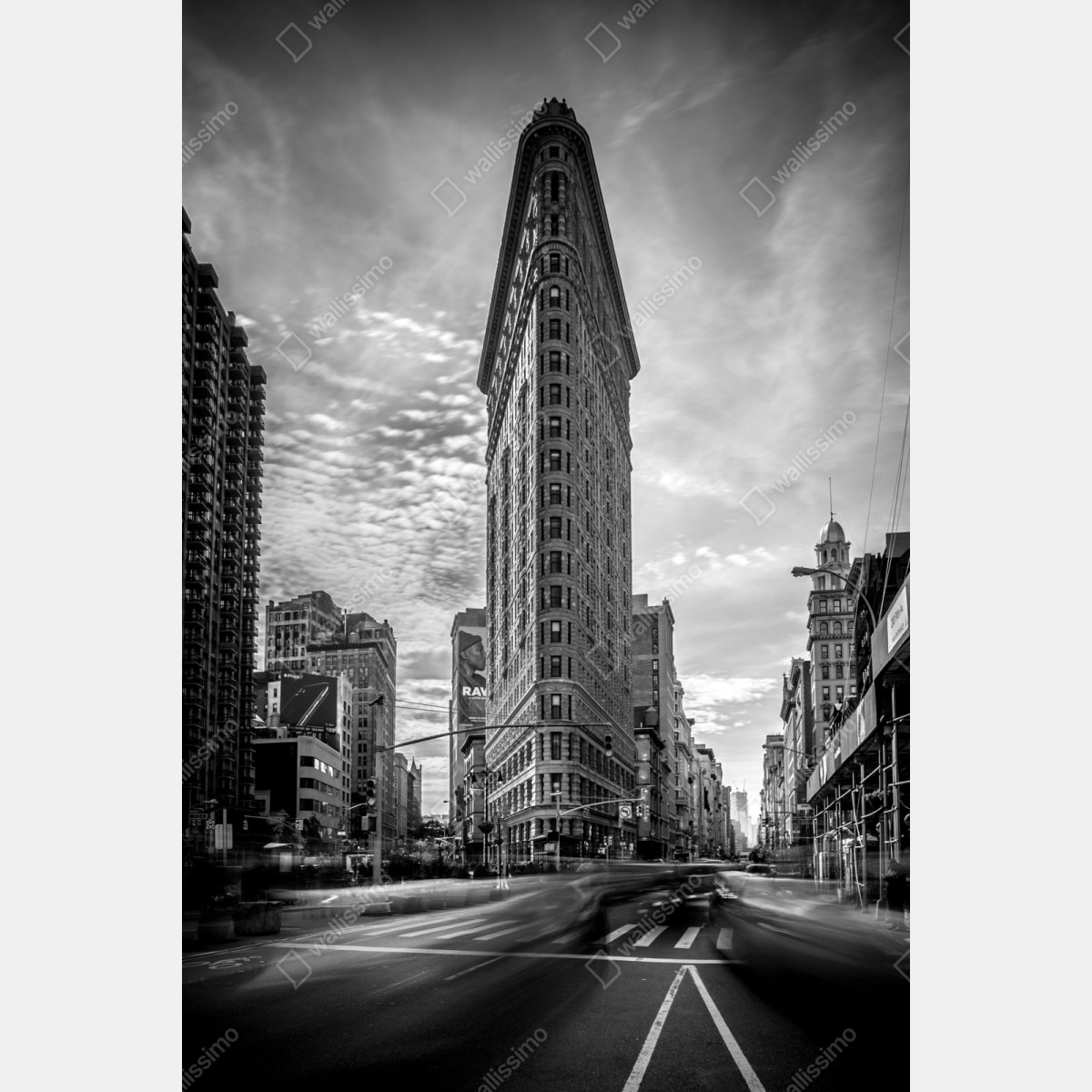 Repositionierbarer Aufkleber Flatiron, New York — monochrome architektur – Wallnifity® Repositionierbarer Aufkleber Flatiron, New York — monochrome architektur – Wallnifity®