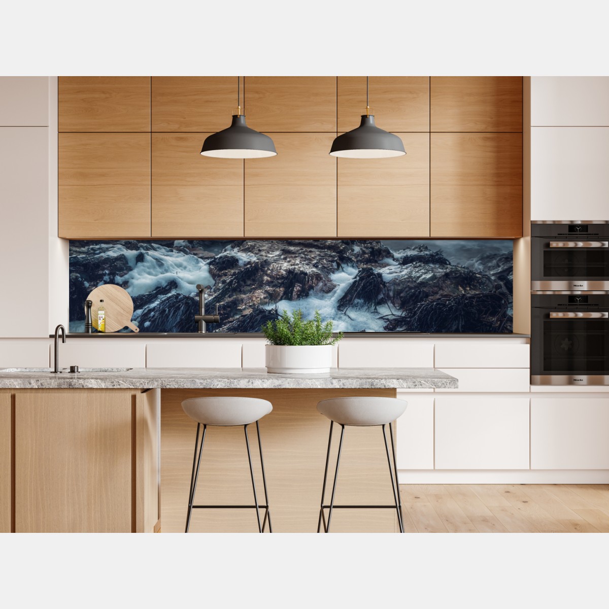 Repositionierbarer Aufkleber stimmungsvolle felsenküste bei dämmerung – Wallnifity® Repositionierbarer Aufkleber stimmungsvolle felsenküste bei dämmerung – Wallnifity®