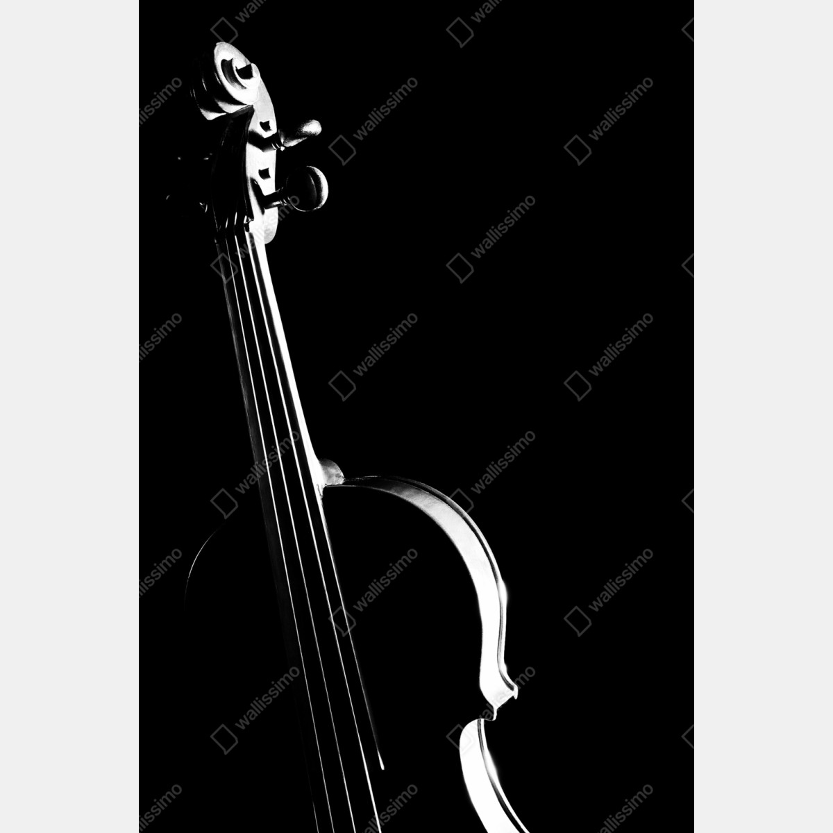 Repositionierbarer Aufkleber elegante geigensilhouette auf schwarzem hintergrund – Wallnifity® Repositionierbarer Aufkleber elegante geigensilhouette auf schwarzem hintergrund – Wallnifity®