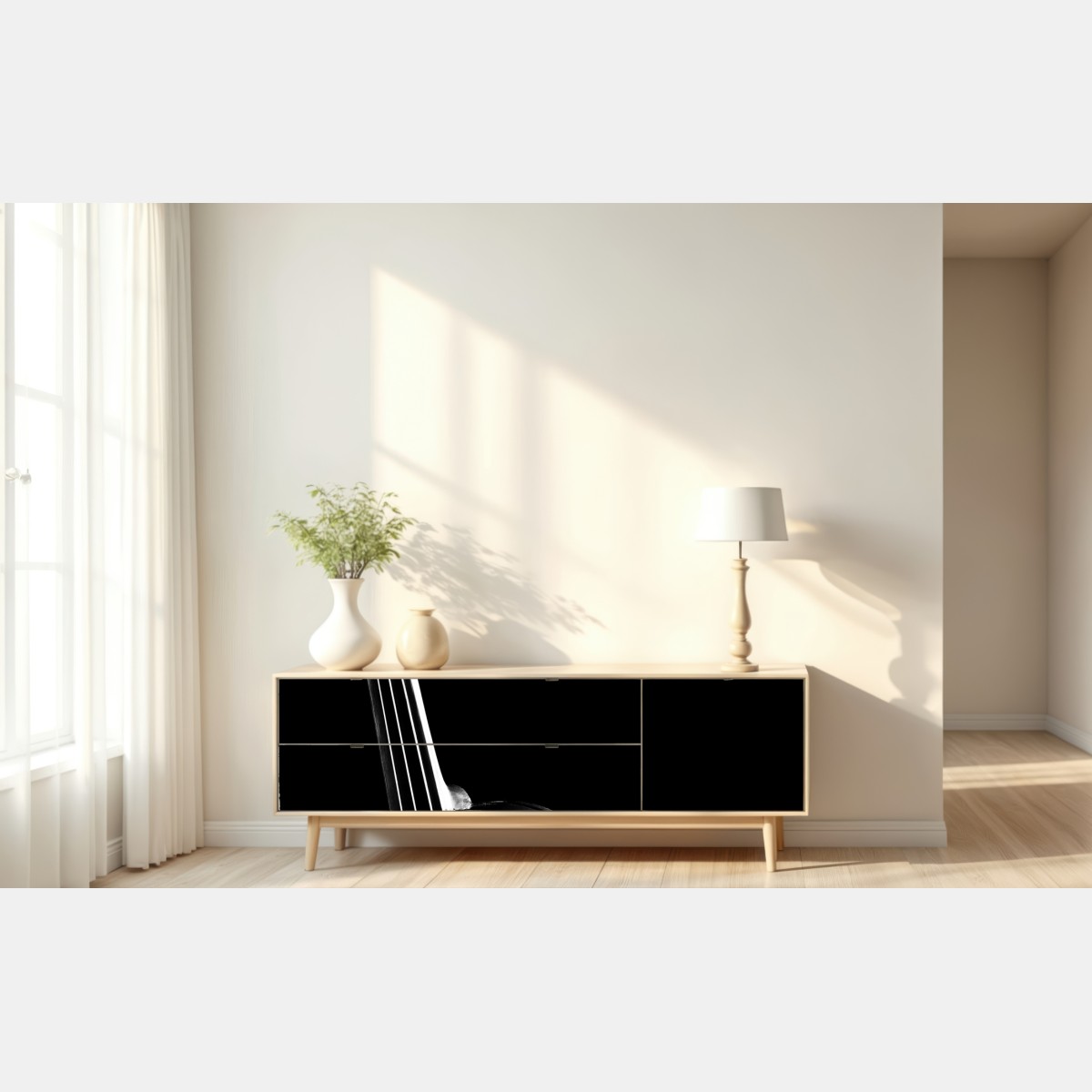 Repositionierbarer Aufkleber elegante geigensilhouette auf schwarzem hintergrund – Wallnifity® Repositionierbarer Aufkleber elegante geigensilhouette auf schwarzem hintergrund – Wallnifity®