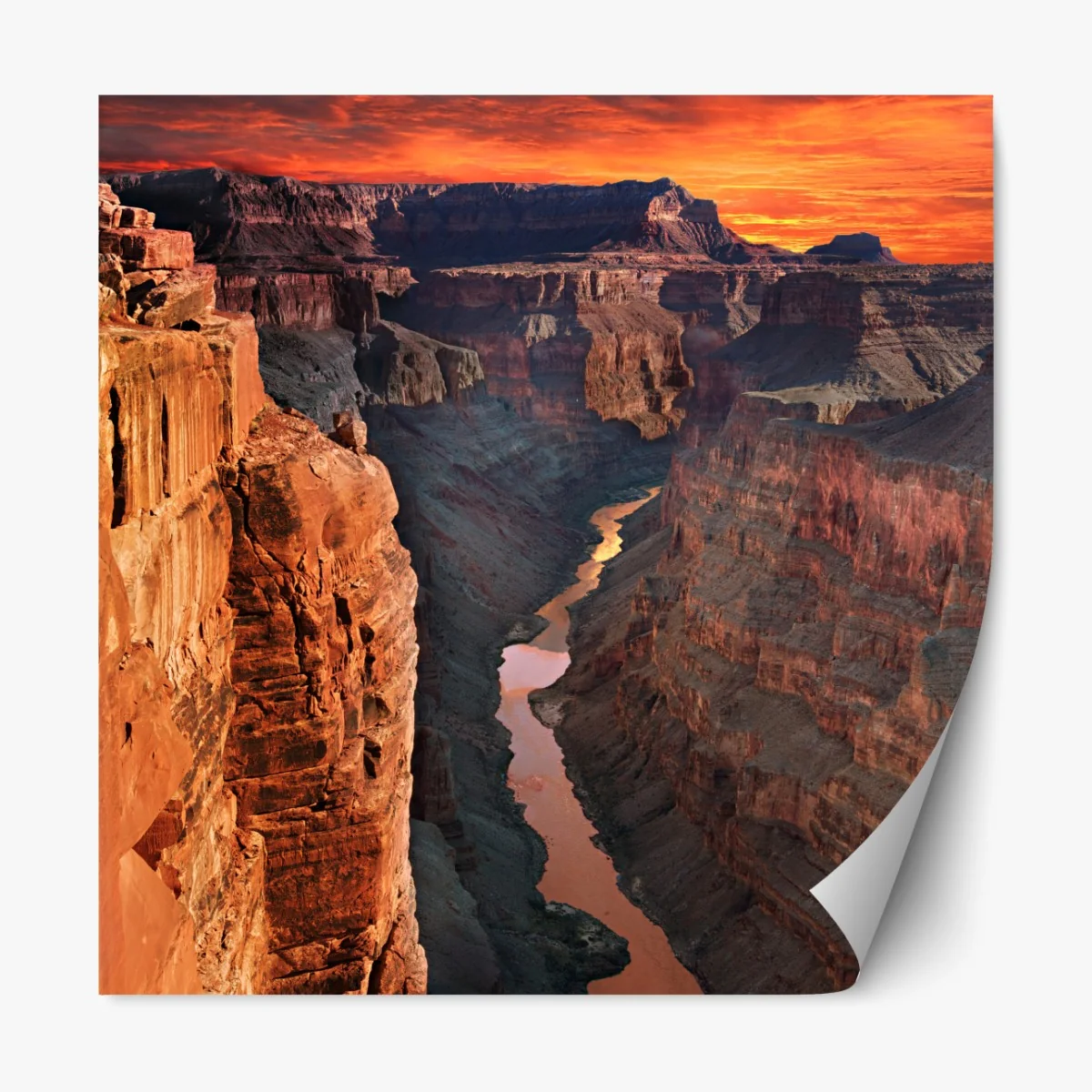 Repositionierbarer Aufkleber Grand Canyon sonnenuntergang panorama – Wallnifity® Repositionierbarer Aufkleber Grand Canyon sonnenuntergang panorama – Wallnifity®