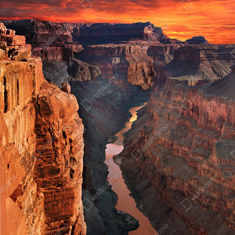 Repositionierbarer Aufkleber Grand Canyon sonnenuntergang panorama – Wallnifity® Repositionierbarer Aufkleber Grand Canyon sonnenuntergang panorama – Wallnifity®