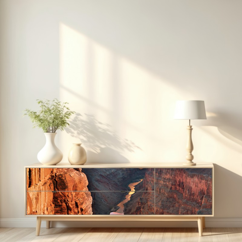 Repositionierbarer Aufkleber Grand Canyon sonnenuntergang panorama – Wallnifity® Repositionierbarer Aufkleber Grand Canyon sonnenuntergang panorama – Wallnifity®