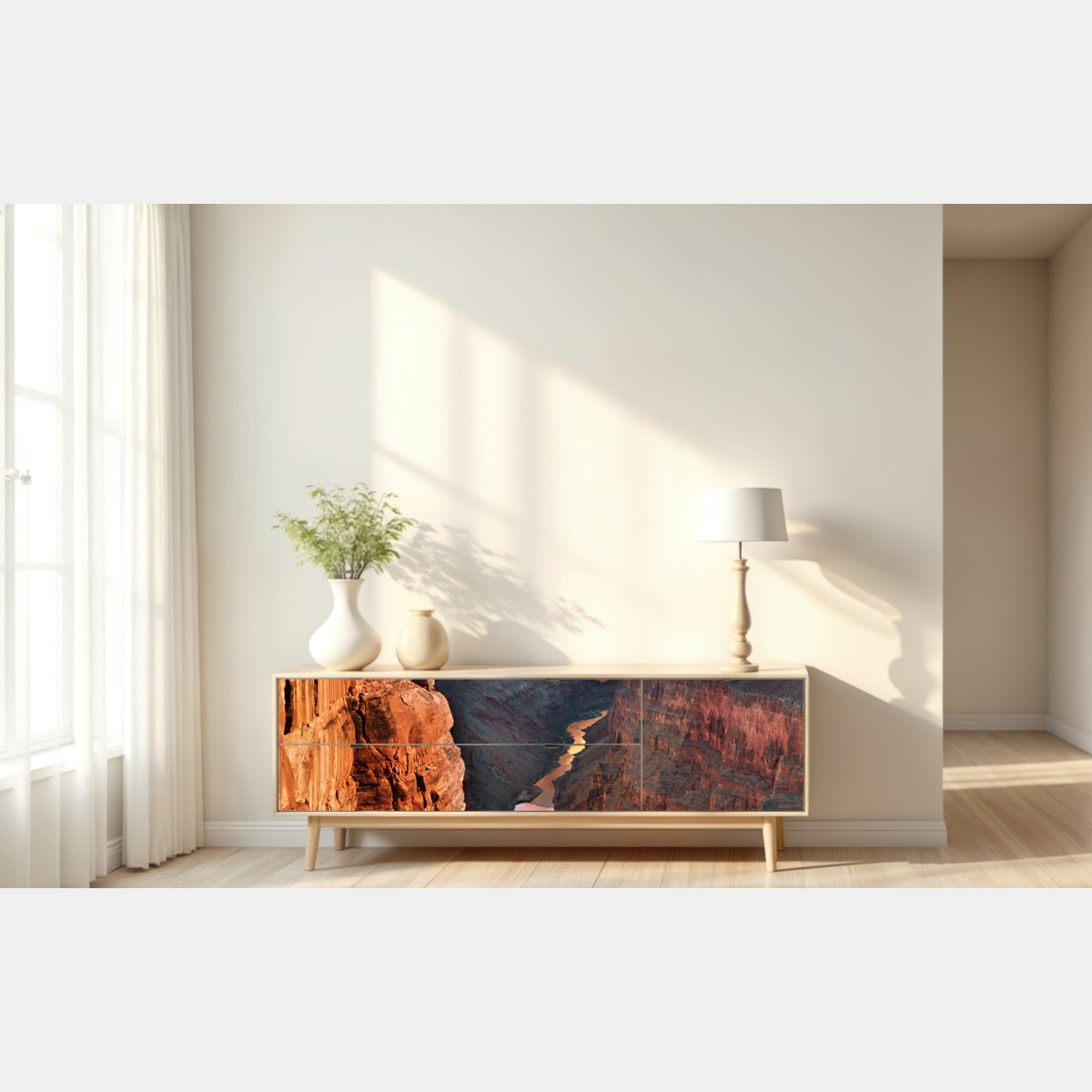 Repositionierbarer Aufkleber Grand Canyon sonnenuntergang panorama – Wallnifity® Repositionierbarer Aufkleber Grand Canyon sonnenuntergang panorama – Wallnifity®