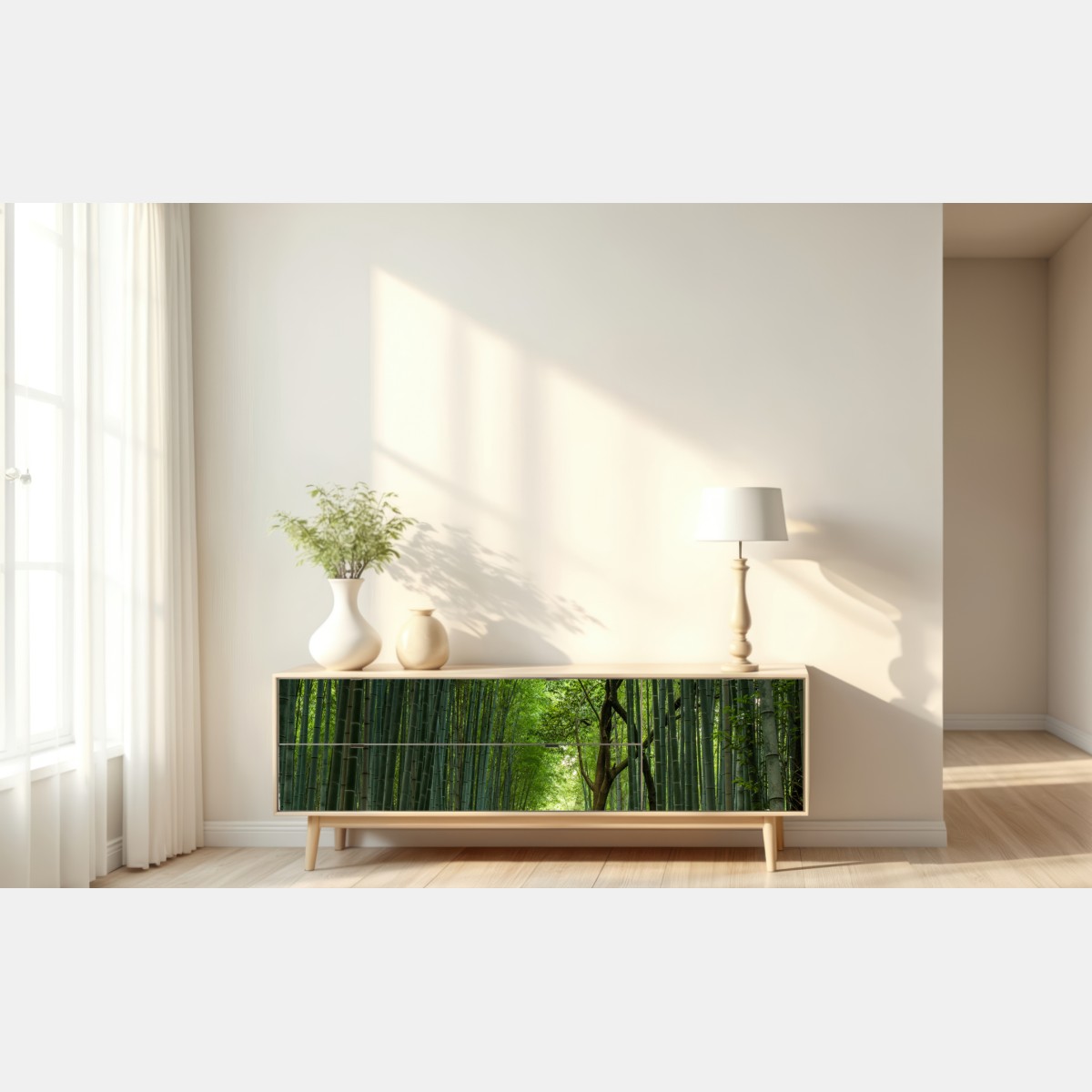 Repositionierbarer Aufkleber ruhiger bambushainpfad – Wallnifity® Repositionierbarer Aufkleber ruhiger bambushainpfad – Wallnifity®
