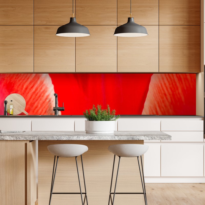Repositionierbarer Aufkleber sonnige gasse auf der insel mit leuchtender buganvillea – Wallnifity®