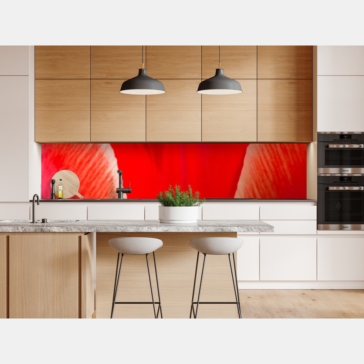 Repositionierbarer Aufkleber leuchtende rote tulpen nahaufnahme – Wallnifity® Repositionierbarer Aufkleber leuchtende rote tulpen nahaufnahme – Wallnifity®