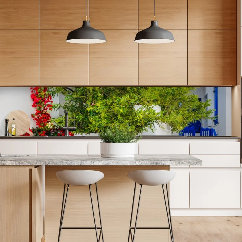 Repositionierbarer Aufkleber sonniger mediterraner innenhof mit bougainvillea – Wallnifity® Repositionierbarer Aufkleber sonniger mediterraner innenhof mit bougainvillea – Wallnifity®