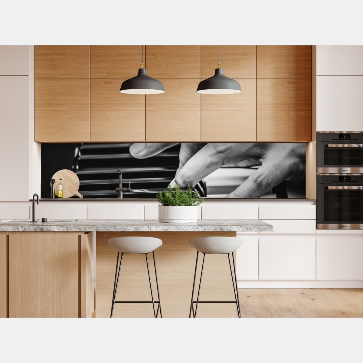 Repositionierbarer Aufkleber hände am klavier in bewegung – Wallnifity® Repositionierbarer Aufkleber hände am klavier in bewegung – Wallnifity®