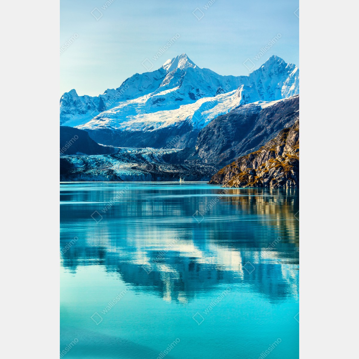 Repositionierbarer Aufkleber ruhiger türkisfarbener bergsee – Wallnifity® Repositionierbarer Aufkleber ruhiger türkisfarbener bergsee – Wallnifity®