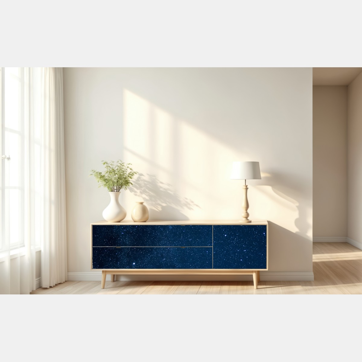 Repositionierbarer Aufkleber tiefblauer sternenhimmel – Wallnifity® Repositionierbarer Aufkleber tiefblauer sternenhimmel – Wallnifity®