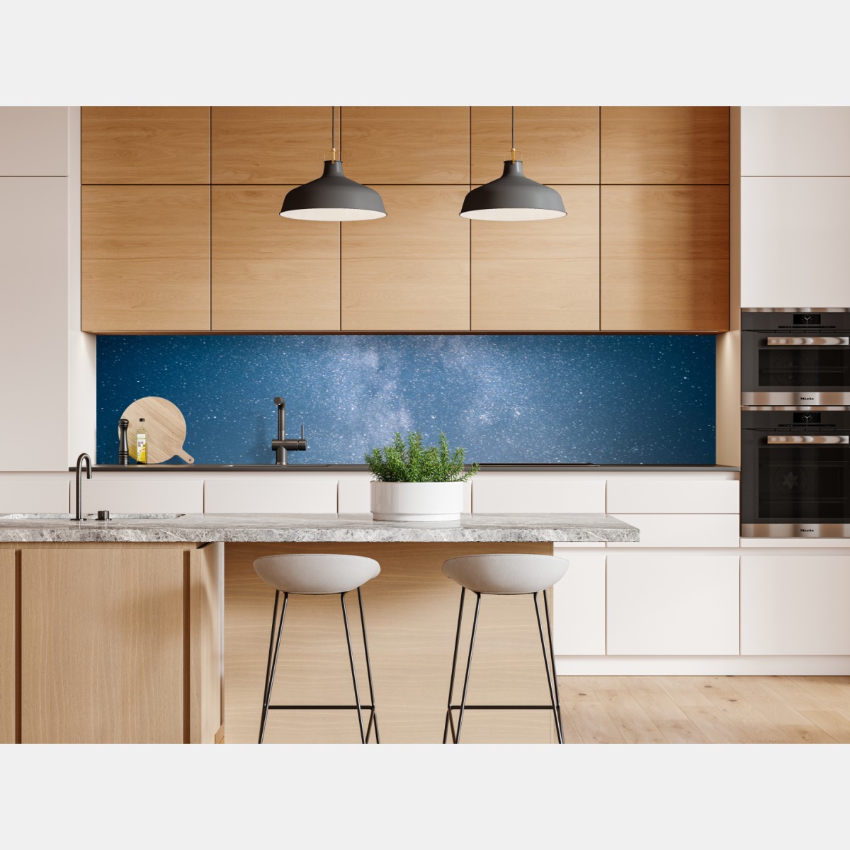 Repositionierbarer Aufkleber milchstraße über bergspiegelung – Wallnifity® Repositionierbarer Aufkleber milchstraße über bergspiegelung – Wallnifity®