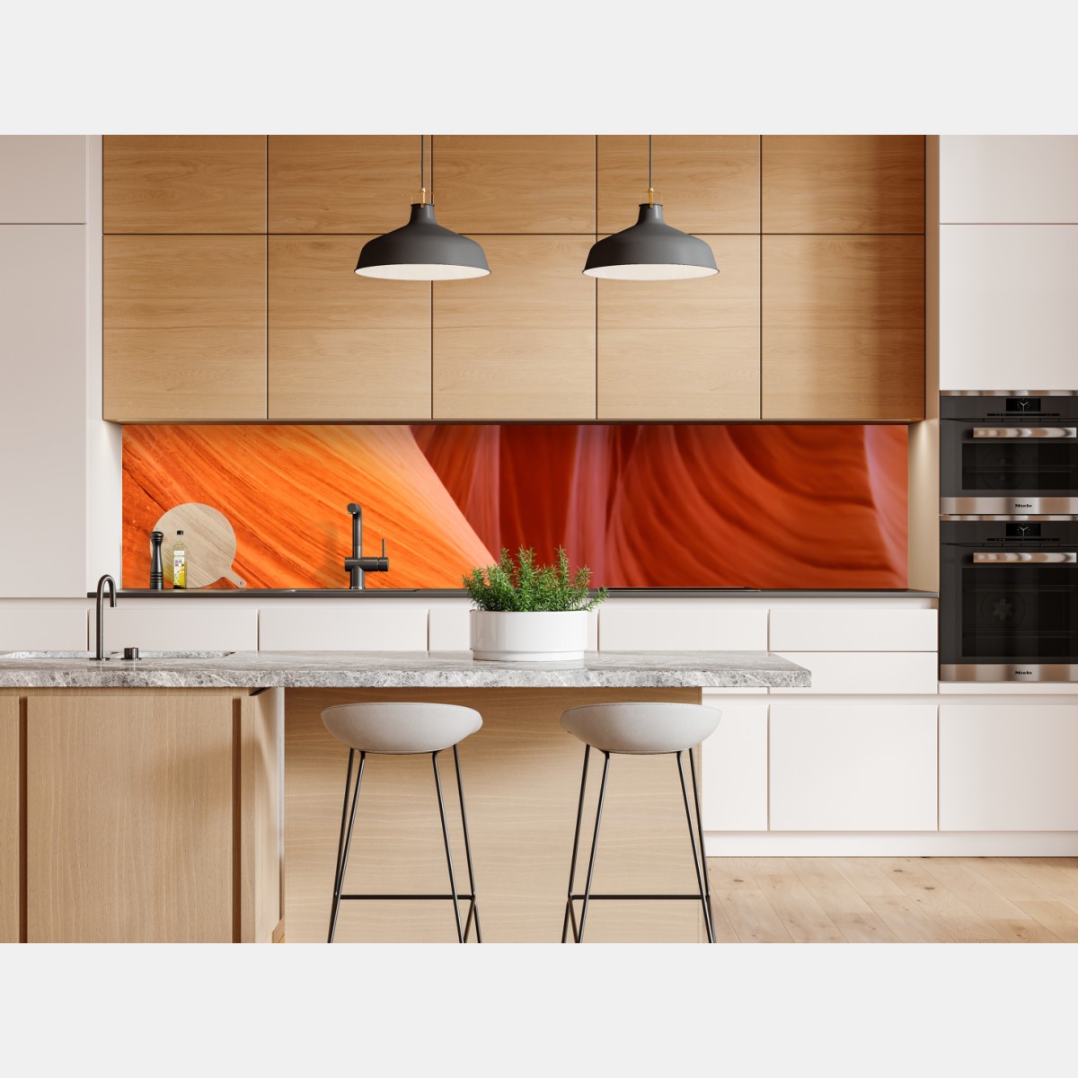 Repositionierbarer Aufkleber warmer sandstein schlucht abstrakt – Wallnifity® Repositionierbarer Aufkleber warmer sandstein schlucht abstrakt – Wallnifity®