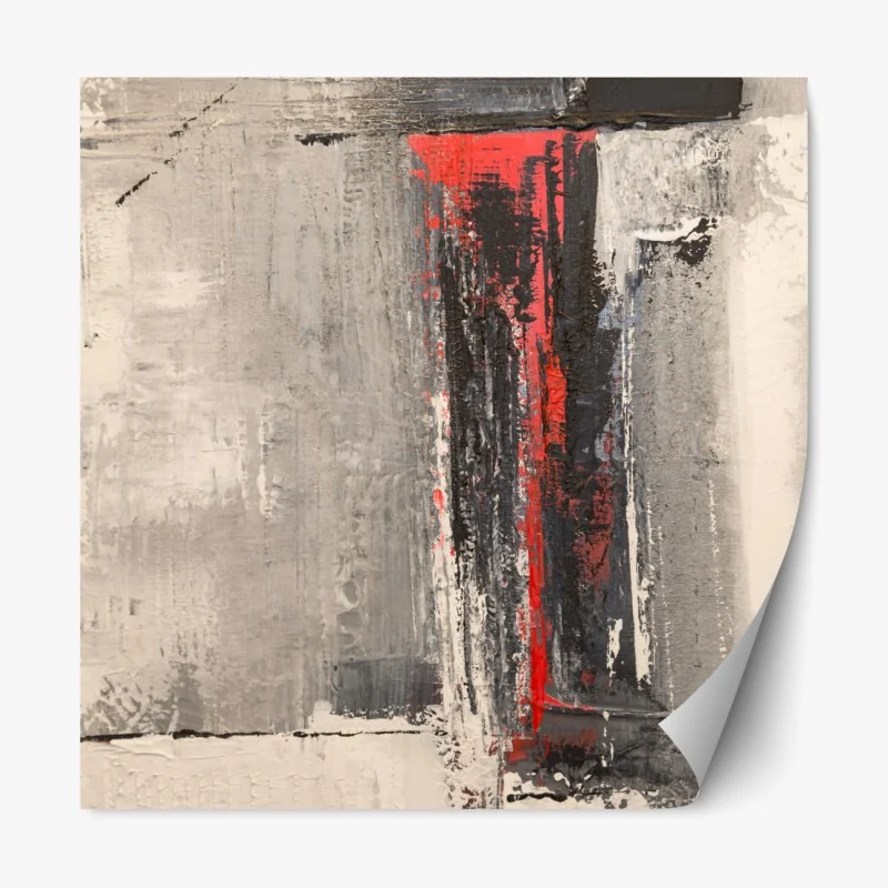 Repositionierbarer Aufkleber strukturierte abstraktion mit rotem akzent