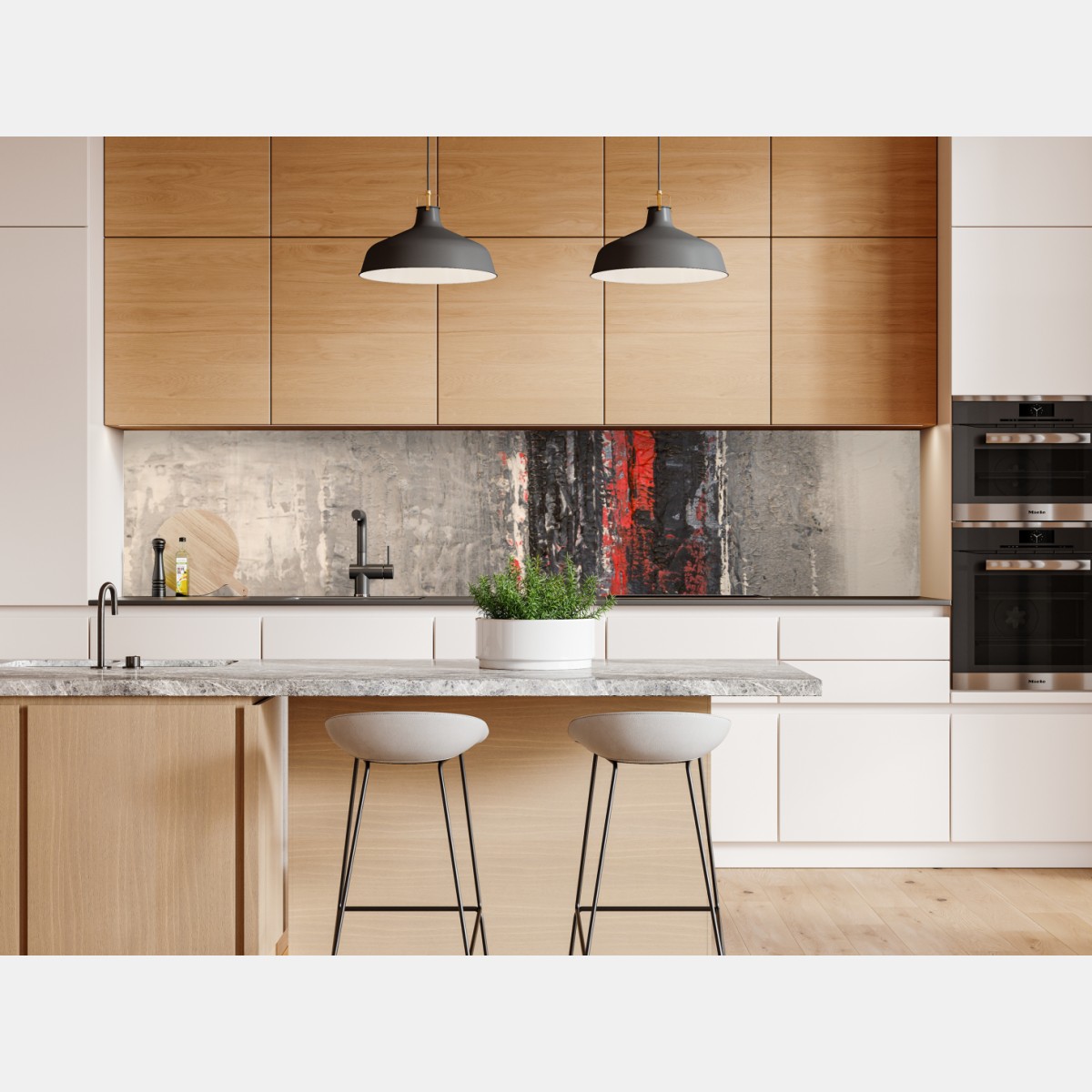 Repositionierbarer Aufkleber strukturierte abstraktion mit rotem akzent – Wallnifity® Repositionierbarer Aufkleber strukturierte abstraktion mit rotem akzent – Wallnifity®