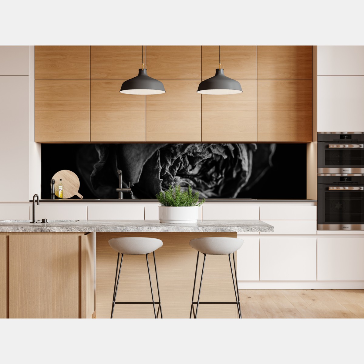 Repositionierbarer Aufkleber monochrome getrocknete rose – Wallnifity® Repositionierbarer Aufkleber monochrome getrocknete rose – Wallnifity®