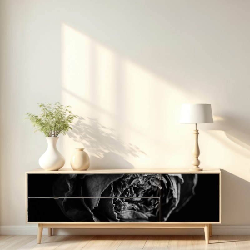 Repositionierbarer Aufkleber monochrome getrocknete rose – Wallnifity® Repositionierbarer Aufkleber monochrome getrocknete rose – Wallnifity®