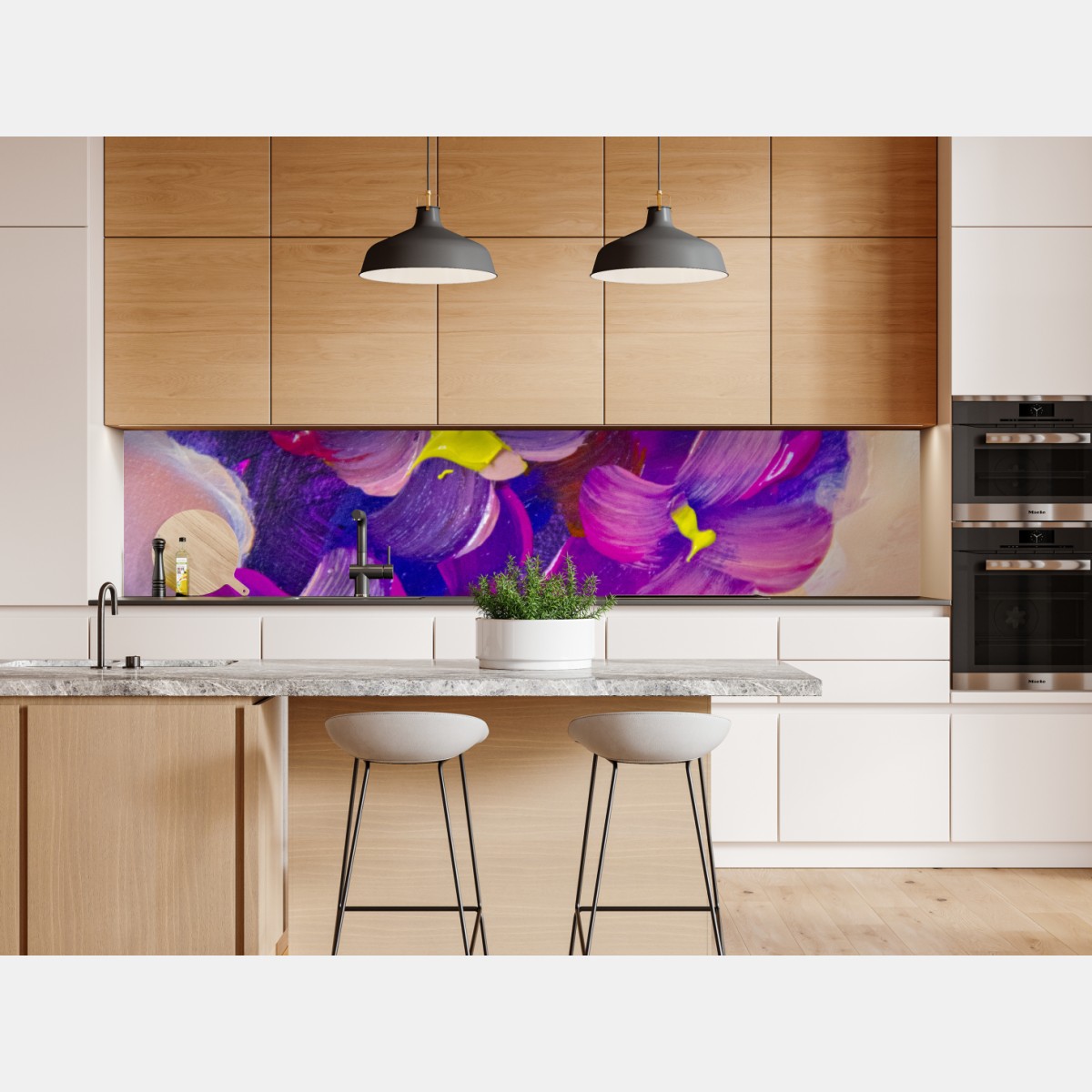 Repositionierbarer Aufkleber intensiver violetter blumenstrauß – Wallnifity® Repositionierbarer Aufkleber intensiver violetter blumenstrauß – Wallnifity®