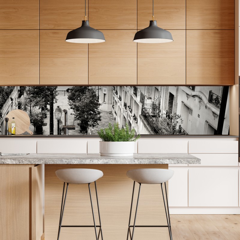 Repositionierbarer Aufkleber holzlamellen überdachung in Chicago – Wallnifity®