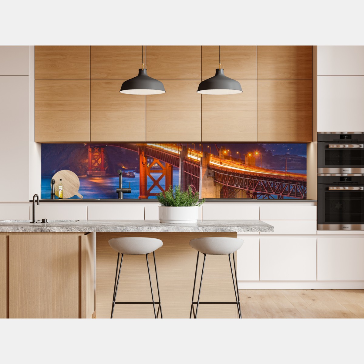 Repositionierbarer Aufkleber golden gate bridge bei dämmerung, San Francisco – Wallnifity® Repositionierbarer Aufkleber golden gate bridge bei dämmerung, San Francisco – Wallnifity®