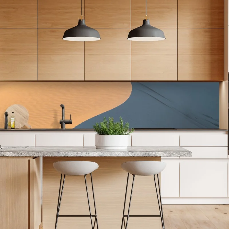 Repositionierbarer Aufkleber goldene dünenkurven – Wallnifity® Repositionierbarer Aufkleber goldene dünenkurven – Wallnifity®