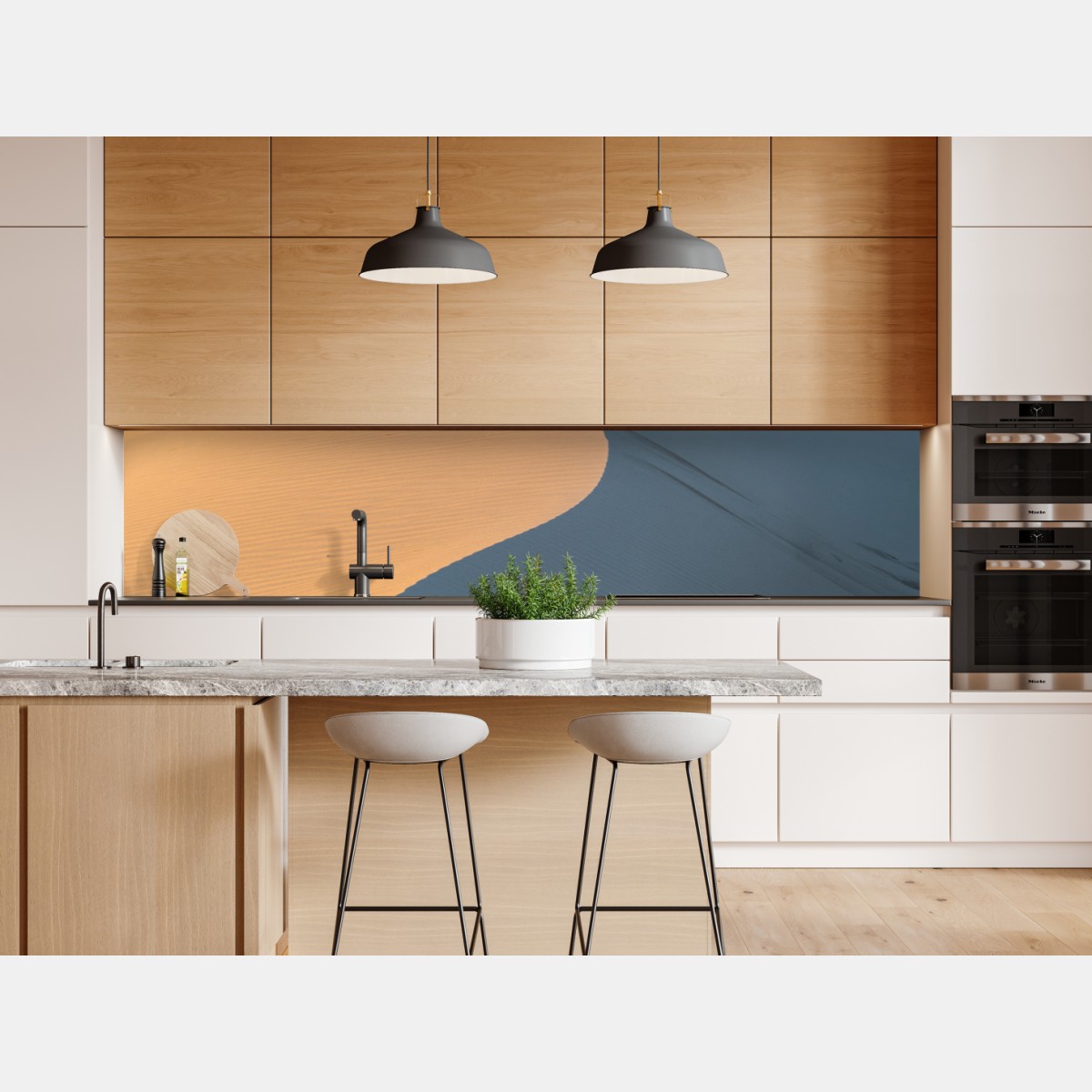 Repositionierbarer Aufkleber goldene dünenkurven – Wallnifity® Repositionierbarer Aufkleber goldene dünenkurven – Wallnifity®