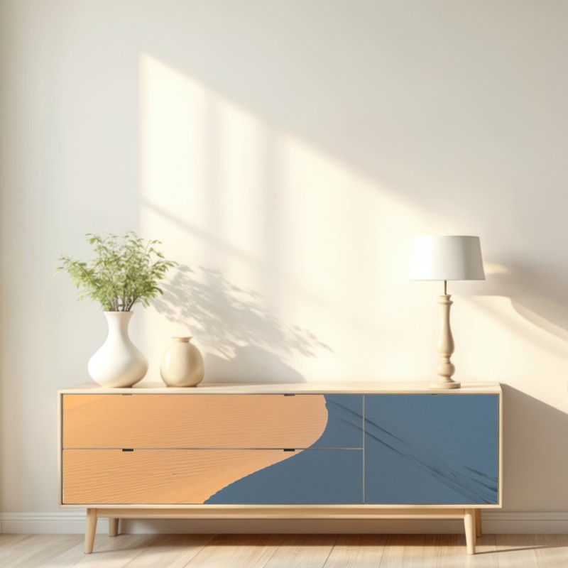 Repositionierbarer Aufkleber goldene dünenkurven – Wallnifity® Repositionierbarer Aufkleber goldene dünenkurven – Wallnifity®