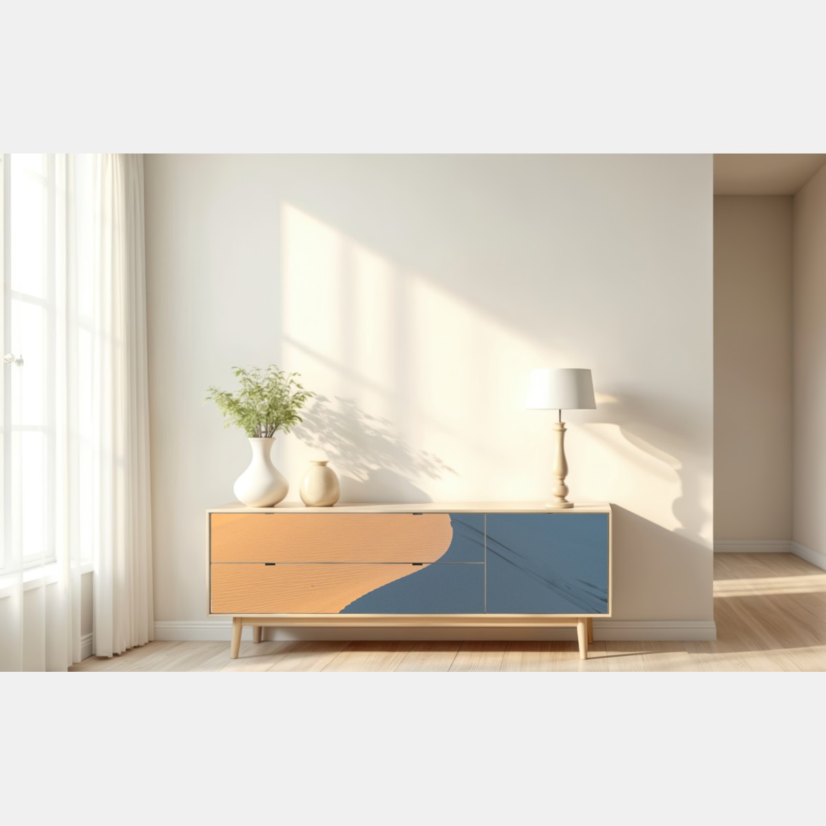 Repositionierbarer Aufkleber goldene dünenkurven – Wallnifity® Repositionierbarer Aufkleber goldene dünenkurven – Wallnifity®